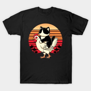 Love Tuxedo Cat On A Chicken T-Shirt